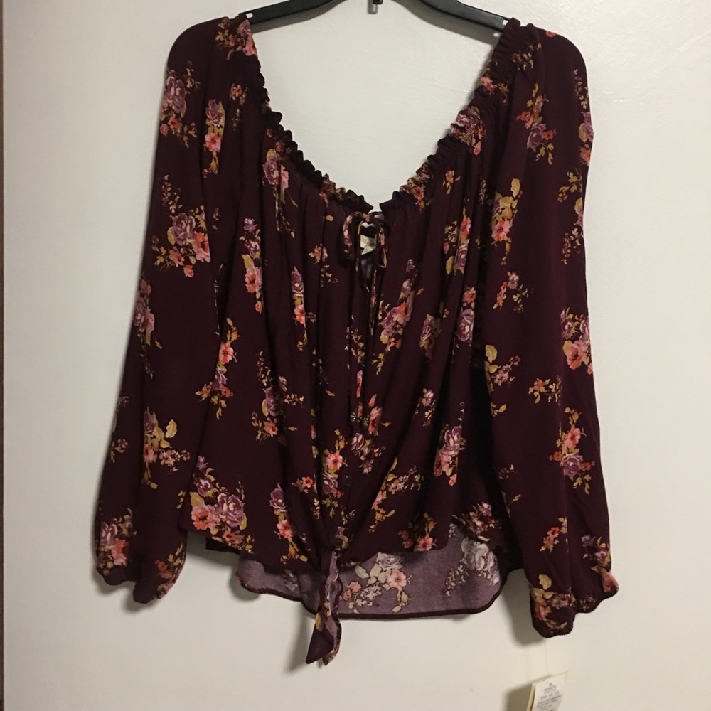 Maroon long sleeve shirt